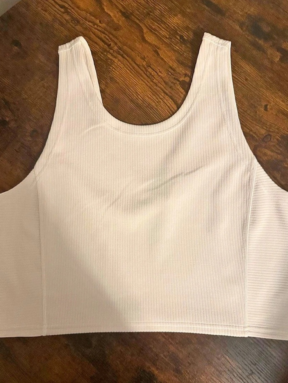 lululemon Ribbed V-Neck Cropped Tank Top White
